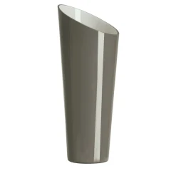 Orizzonte Oblique Gray And Milkwhite Glass Vase