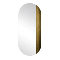 Orizzonte Oval Mirror decorated with Gold Troweled Resin