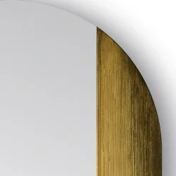 Orizzonte Oval Mirror decorated with Gold Troweled Resin