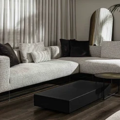 Orizzonte Oval Mirror decorated with Gold Troweled Resin