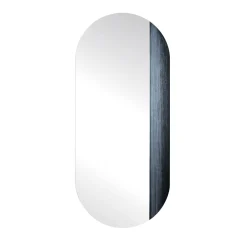 Orizzonte Oval Mirror decorated with Silver Troweled Resin #1