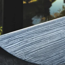 Orizzonte Oval Mirror decorated with Silver Troweled Resin #1