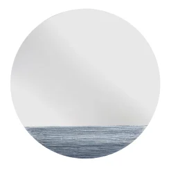 Orizzonte Tondo Mirror decorated with Silver Troweled Resin