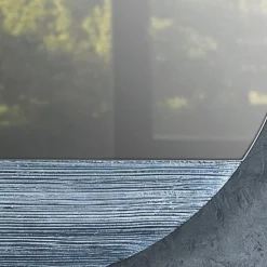 Orizzonte Tondo Mirror decorated with Silver Troweled Resin