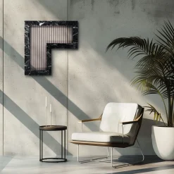 ORU Collection Luxury Grigio Carnico marble Angle Wall Decor