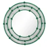 Ostregher Round Floral Green Murano Glass Mirror