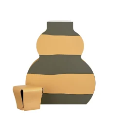 Otto Blue Olive/Mustard Vase by Gianpaolo Venier