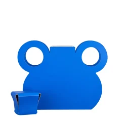 OTTO Majorelle Blue Limited Edition Leather Round Handle Vase with Lid