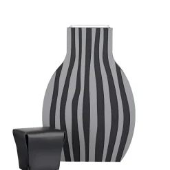 Otto Striped Black/Gray Vase by Gianpaolo Venier