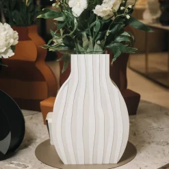 Otto Striped White/Panna Cotta Vase by Gianpaolo Venier