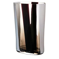 Ovale Small Striped Gray Vase by Carlo Moretti