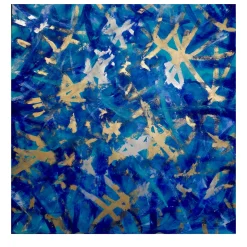 Over The Sea Acrylic Painting in Cobalt Blue