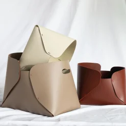 Overlaps Small Chestnut Leather Box