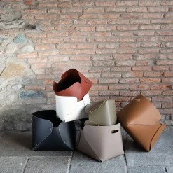 Overlaps Small Chestnut Leather Box