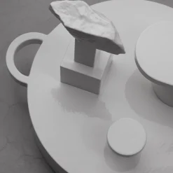 Paesaggi Round White Sculpture by Nathalie Du Pasquier