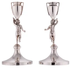 Pair of Pitti Sterling Silver Candlesticks