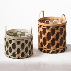 Palù Tall Large Brown Storage Basket by Federica Biasi