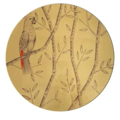 Pappagallo Soggetto IV Gold Decorative Plate