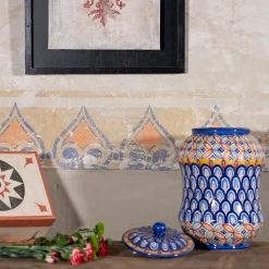 Pavone Flores Vase with Lid by Lorenza Adami