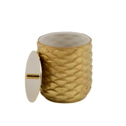 PEACOCK COTTON BOX - GOLD