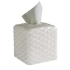 PEACOCK TISSUE BOX - WHITE