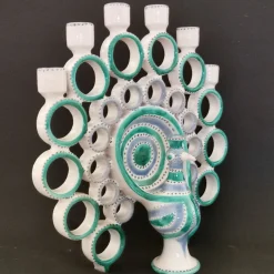 Peacock Turquoise & Azure Candelabra