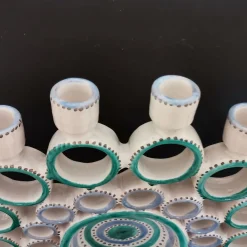 Peacock Turquoise & Azure Candelabra