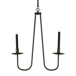 Penombra Double-Arm Dark Brass Ceiling Candelabrum