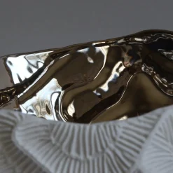 Perla Platinum Porcelain White Centerpiece Bowl