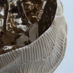 Perla Platinum Porcelain White Centerpiece Bowl