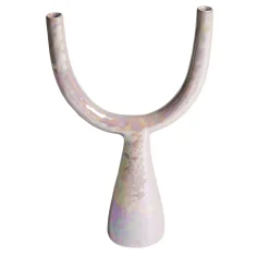 Perla Rosa Ceramic Candelabra