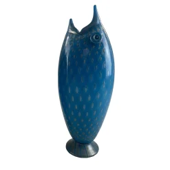 Pesce Zoomorphic Blue Glass Vase