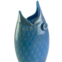 Pesce Zoomorphic Blue Glass Vase