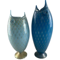 Pesce Zoomorphic Blue Glass Vase