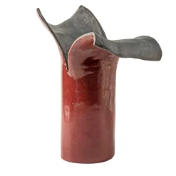 Petali D'Oriente Amaranth Ceramic Sculpture/Vase by Nino Basso