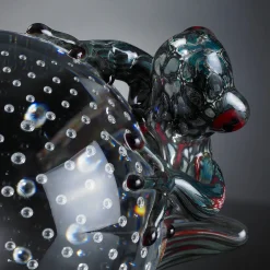 Petrol Green Glass Frog On Sphere