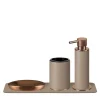 4-Piece Cappuccino And Copper Leather Bathroom Set