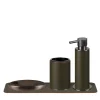 4-Piece Olive Leather Bathroom Set