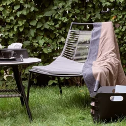 2-Piece Set of Taupe Blanket & Black Leather Belt