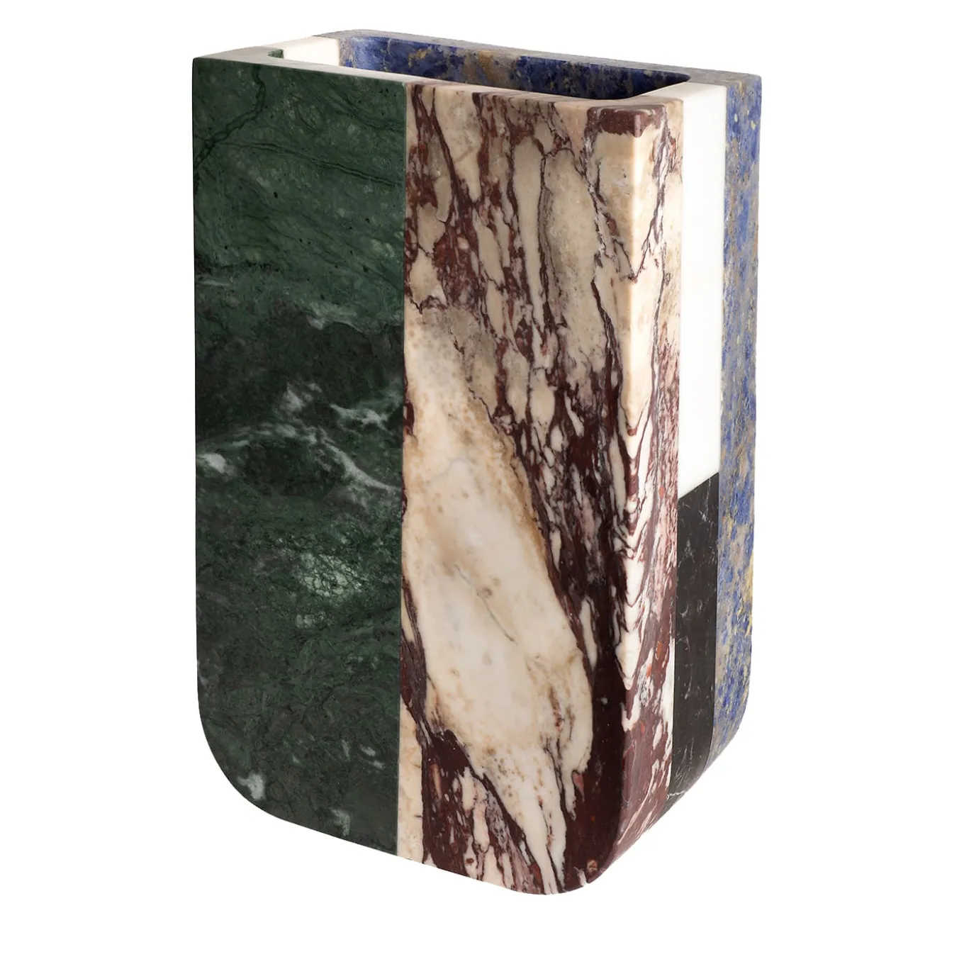 Piero Multicolor Marble Vase by Arthur Arbesser