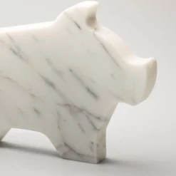 Pig Large White Statuette by Alessandra Grasso