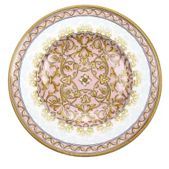 Pink Damask Round Decorative Plate