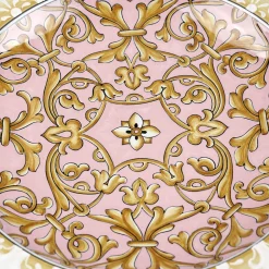 Pink Damask Round Decorative Plate