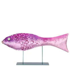 Pink Joyful Fish Velvet Sculpture