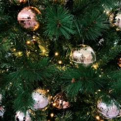 Pink Moon Christmas Ball Ornament - Set of 2