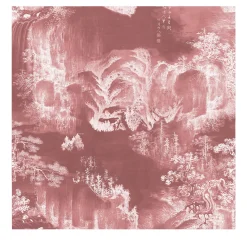 Pink Oriental Landscape Wallpaper