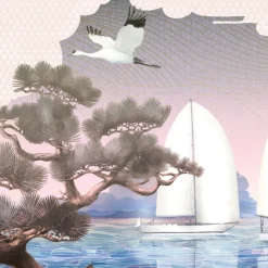 Pink Sea Breeze Polyester Wallcovering Fabric