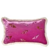 Pink Triangles Rectangular Velvet Cushion