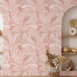 Pink Tropical Jungle Wallpaper