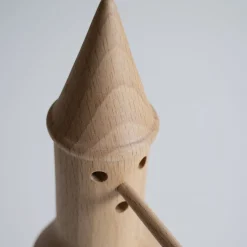 Pinocchio The Biggest Lie Brown Wood Sculpture by Matteo Ragni